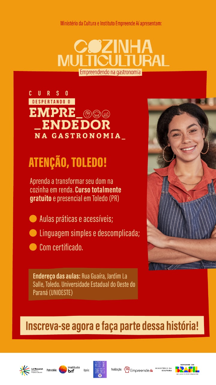 Curso Despertando o Empreendedor – Cozinha Multicultural – Formulário de Inscrições